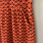 Boden Phoebe Jersey Tulip Dress Short Sleeve Pullover Floral Orange Navy Size 8L Photo 8