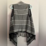 Love & Liberty Oversized Black and White Patterned Shawl Vest , Size S, EUC Photo 1