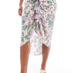 Abercrombie & Fitch  Crinkle Ruched Floral Midi Skirt Size Large Tall NWT Photo 0