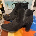 Madden Girl Black Leather Booties With Side Fringe Size 11 Photo 3