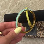 J.Crew Yellow Gold Blue Gold Crystal Rhinestone Bangle Set of 2 Photo 6