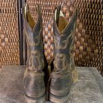 Old West  Brown Cowboy Boots Embroidered Leather Size 4(kids)/6.5(women’s) Photo 3