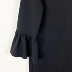 Ganni Clark Classic Black Bell Sleeves Hidden Back Zipper Dress, Size 4 Photo 5