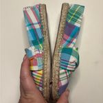 Talbots  Izzy Knot Patchwork Espadrilles Size 7 Madras Plaid Slip On Shoes Photo 5