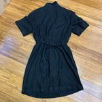 Abercrombie & Fitch Abercrombie & Fitch Black Linen Blend Wrap Dress Collared Short Sleeve Cutout S Photo 2