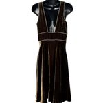 Zara‎ Woman Velvet Midi Dress Sz M Fairy Grunge Whimsygoth Jewel Tones Autumn Brown Size M Photo 1