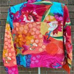 Choices Jacket Vibrant Colorful Floral Sequin Bead Embellished Size Petite Large Pink Photo 4