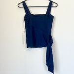 Susana Monaco NWT Navy Blue Wide Strap Tank Top with Side Tie - Small Photo 6
