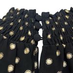 Yumi Kim  Black Gold Polka Dot Lexington Top High Ruched Neck Long Sleeve Office Photo 5