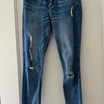 EXPRESS ⭐️  Ultimate Stretch Midrise Cropped Jean Leggings Distressed Size 0 EUC Photo 0