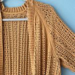 Mustard Yellow Midi Open Knit Cardigan Women’s Medium Photo 3