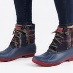 Sperry Women’s Saltwater™ Plaid Wool Duck Boot Sz 7.5 Photo 0