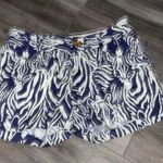 Lilly Pulitzer 5" Callahan Hidden Zebra Print Shorts 2 Navy blue white Photo 1
