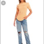 Free People NWT‎ -  Care Red Delicious T-Shirt Top in Sunset Peach Orange Size XS Photo 4