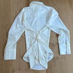 NIA Jules Shirt Long Sleeve Tie Back Size XS Ivory Photo 2