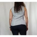 Inizio Large Italian Linen Sleeveless Top Gray White Tank Top Blouse Photo 2
