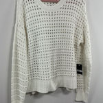 Lucky Brand Womans Long Sleeve Pullover Sweater Cut Outs Large White NWT Photo 0