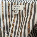 Crown & Ivy Striped With Gold Inlay Blouse Size Small Photo 3