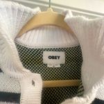 Obey NWOT FLOWER STRIPE POLO SWEATER (XS) Photo 3