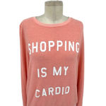 Wildfox Shopping Is My Cardio Pink Baggy Jumper Sweatshirt Size XS Photo 1