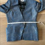 Eliglau Milano Made In Italy Floral Jacquard Blazer Size 46 US 10 Vintage Blue Photo 8