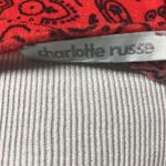 Charlotte Russe Red Bandana Pattern Tie Front Casual Top Size Medium Photo 6