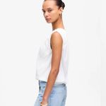 Madewell NWT Bubble Cotton Linen Blend Tee in White - Size: Extra Small Photo 10