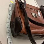 Stone Mountain Brown Leather Satchel with Crocodile Pattern and Silver Accents Photo 8
