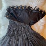 Tadashi Shoji black and silver corset strapless dress Photo 2