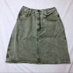 Vintage 80s Green Jean High Waisted Skirt Photo 2