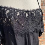 Tobi lace-up back black lace off cold shoulder top / S / Excellent condition Photo 5