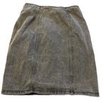 Neiman Marcus vintage  faded black denim midi skirt Photo 1