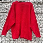 Vintage 90s August Max oversize VOLUP knit red holiday sweater beaded snowflakes Size 2X Photo 1