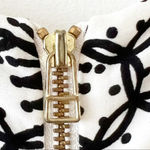 Eliza J  Long Sleeve Black and White Geometric Print Dress Hot Pink Trim Size 2‎ Photo 6