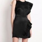 Ali & Jay Satin Asymmetrical Pleated Cocktail Dress Photo 0