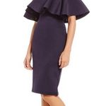 Gianni Bini  Chrissy off the shoulder scuba dress navy blue size small NWT Photo 0