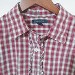Lands' End  16 Red White Gingham Check Top Plus Photo 1