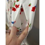 Olivia James Floral Midi Dress Tie Strap Cottagecore Smocked White Red Blue M Size M Photo 7