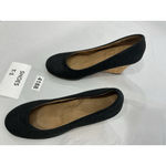 Aerosoles Womans Heel Rest Pumps Cork Wedge 7.5 M Black Slip On Round Toe Photo 2