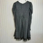 Ryu Anthropologie  Grey Long Sleeve Dress Ruffle Front Tulle Hem Medium D32 Photo 4