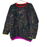 PETER MAX Vintage Custom Design Geo Face Neon Sign Reversible Sweatshirt Size L Size L Photo 4