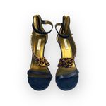 Cynthia Vincent ❤︎ Calf Hair Leopard Stiletto Sandals ❤︎ Black Suede + Leather Size 7 Photo 8