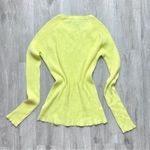 INC Women's Vibrant Neon Ribbed Long Sleeve Top L Green Size L Photo 3