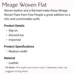 Free People “Mirage” Woven Flat Black Leather Woven Flat Slip on Sandals Size 39 Photo 15