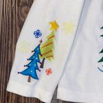 Vintage Onque Ugly Christmas Sweater Jacket with Colorful Tree and Snowman White Size M Photo 1