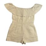 Sugar Lips  tan and cream striped off shoulder romper Photo 1