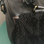 UGG  Sheep Skin Black Top Zip Handbag with Attached Crossbody Strap Photo 8