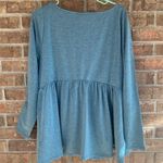 Torrid  solid blue drop waist long sleeved cotton shirt size 1 Photo 1