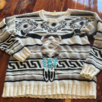 Jen's Pirate Booty Cozy Black and Cream Patterned Sweater Photo 0