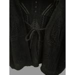 Vintage Black Cropped Crochet Open Knit S/S Sweater Y2K Festival Size XL Photo 2